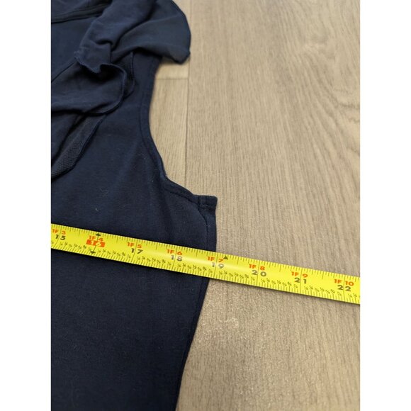 Chaps Navy Blue Ruffle V-Neck Sleeveless Top With Tie Detail Womens Size L - Picture 6 of 6